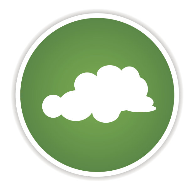 云上绿色按钮图标，干净矢量图片下载
