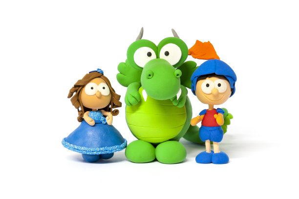 公主，王子和龙在白色图片下载