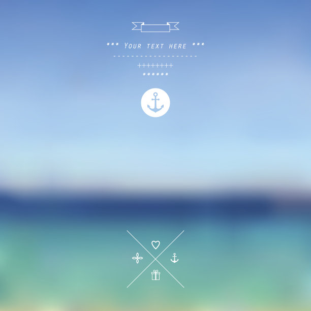 矢量海洋，模糊景观，界面模板。图片下载