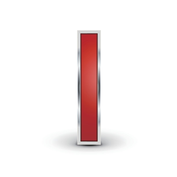 3d红色金属字母I图片下载