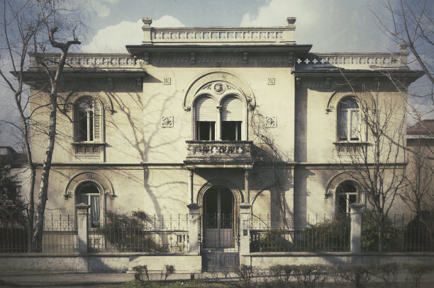 古老的意大利的房子。复古风格。图片下载