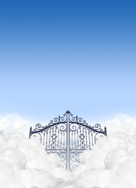 天堂之门，云高蓝天图片下载