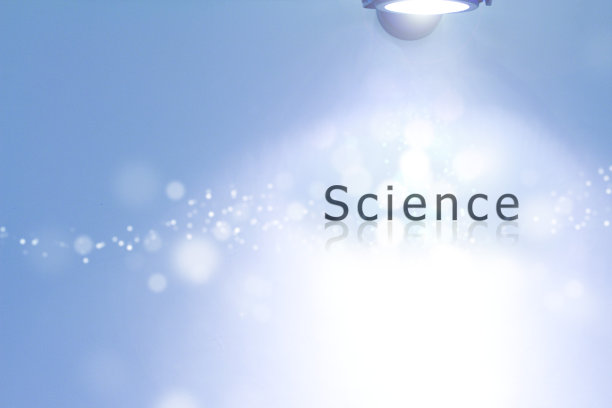 文本科学灯蓝色的天空颜色背景与框架图片下载