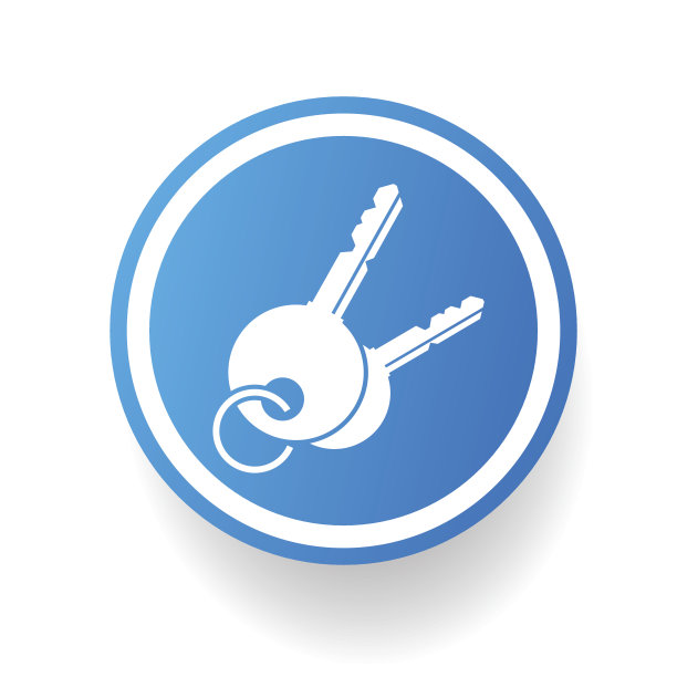 键上蓝色按钮设计，干净矢量图片下载