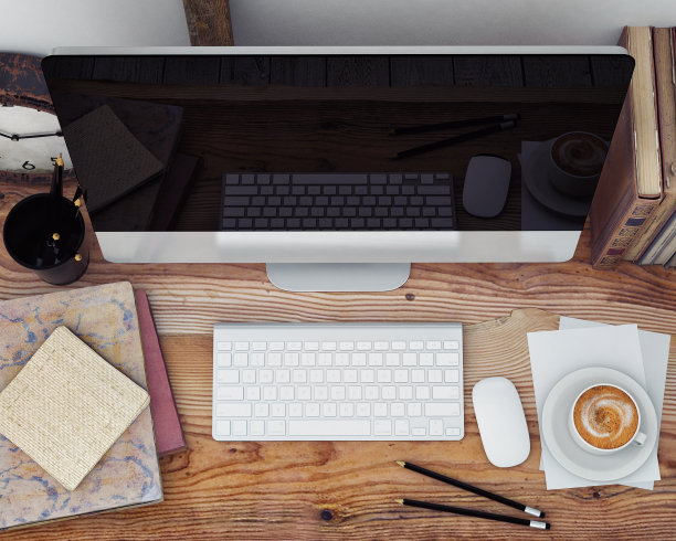 现代计算机模板的3D插图，图片下载