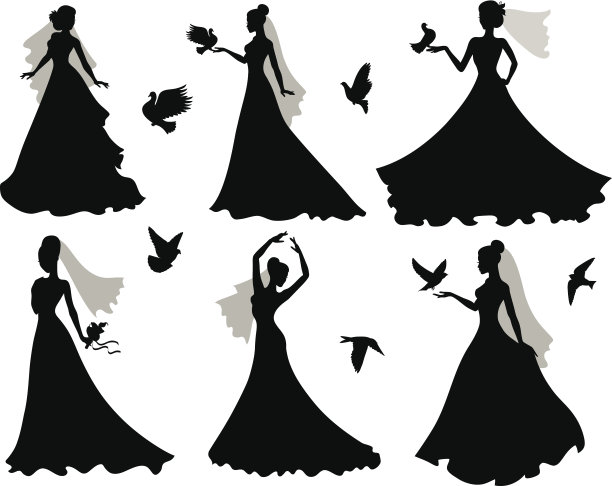 新娘和鸟类。图片下载
