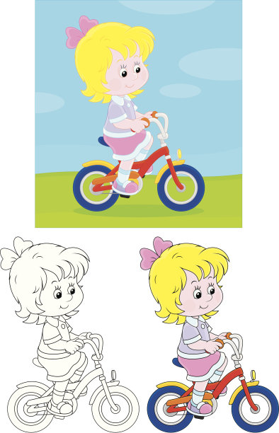 女孩骑自行车图片下载