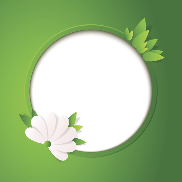 绿色花卉卡片与地方的照片或文字。图片下载