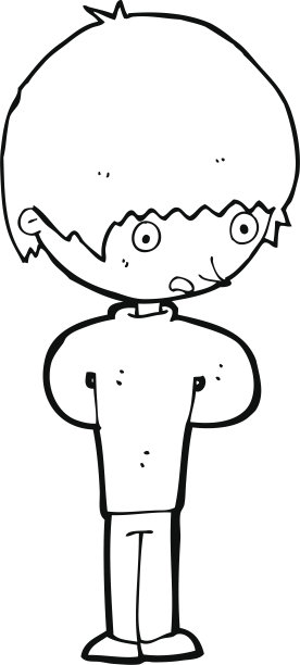 卡通紧张的男孩图片下载