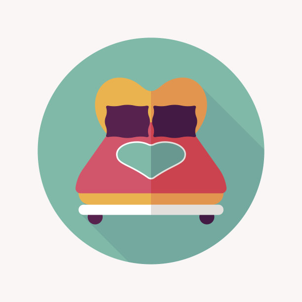 情人节情人床上的长影子图标，eps10图片下载