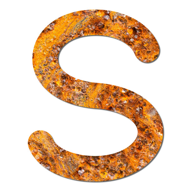 字体生锈钢纹理字母S图片下载