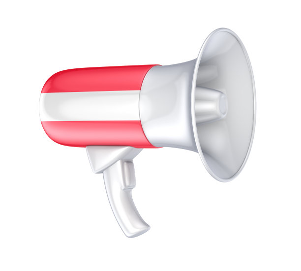 带有奥地利国旗的扬声器。图片下载