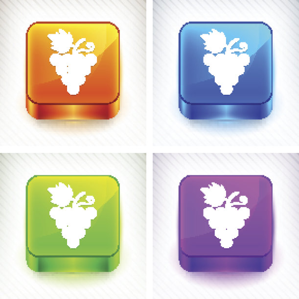 葡萄在颜色方块按钮上图片下载