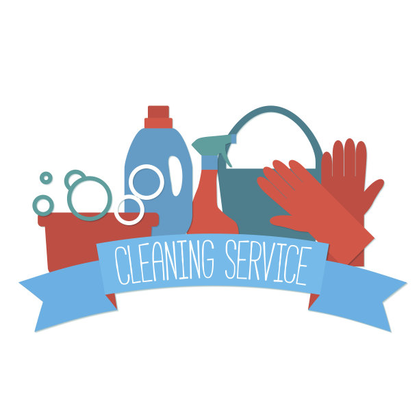 平面设计标志为清洁服务。图片下载