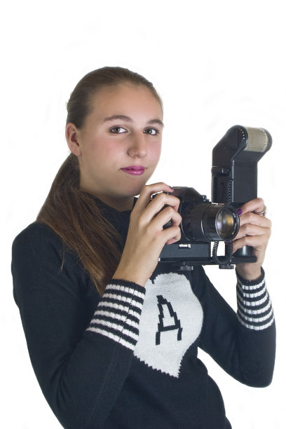 女孩用摄影机图片下载
