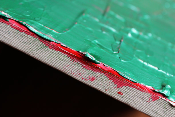 绿色画家画布的边缘。图片下载