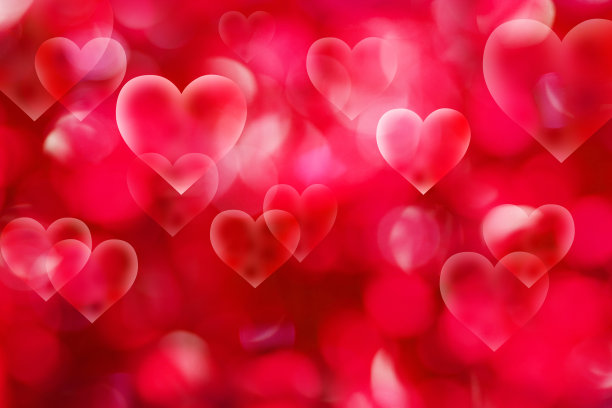 情人节心形抽象红色背景图片下载