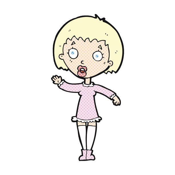 卡通挥手女人图片下载