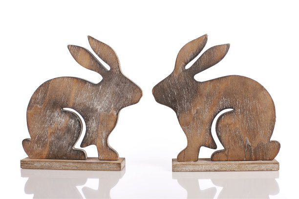 木制的复活节兔子图片下载