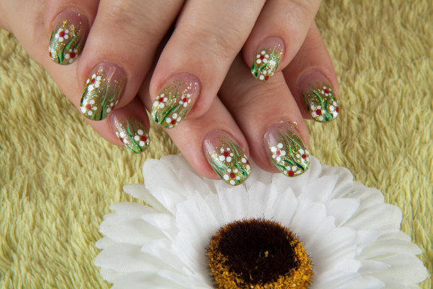 指甲和花图片下载