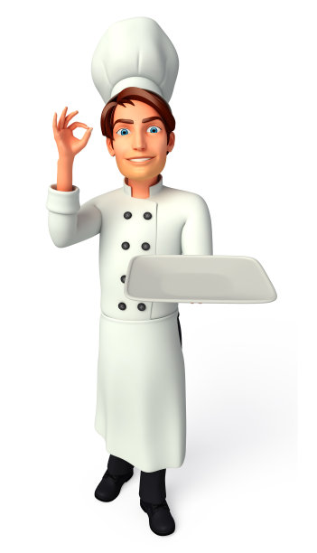 年轻厨师配菜图片下载