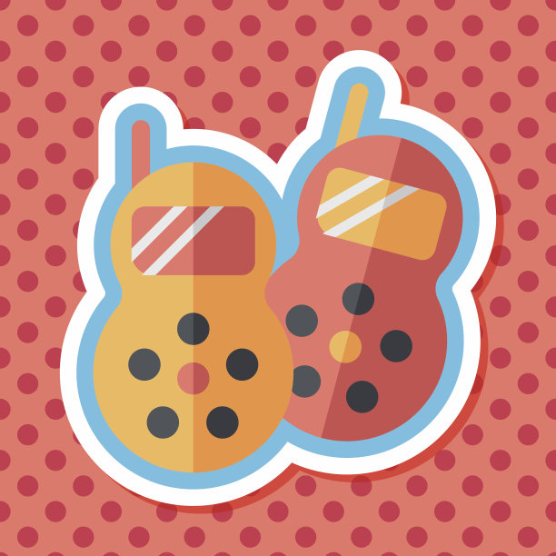 对讲机平面图标与长影子，eps10图片下载