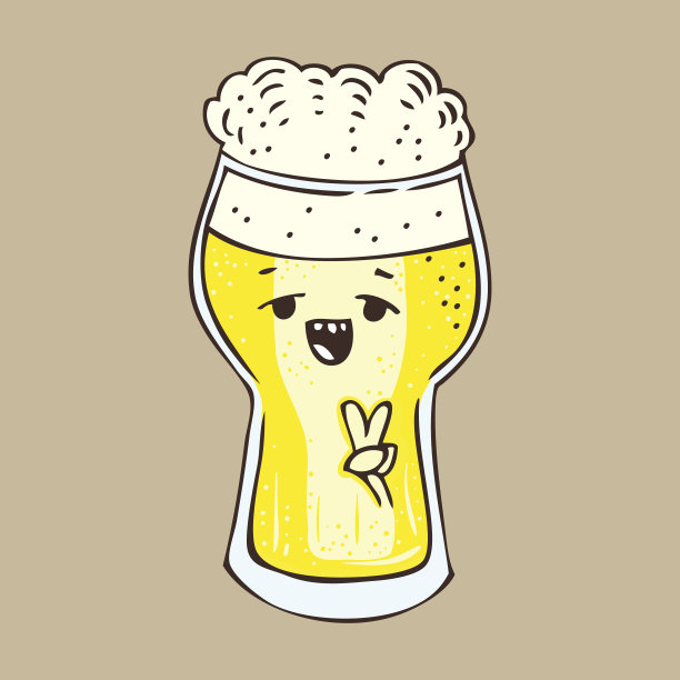 卡通涂鸦手绘啤酒杯图片下载
