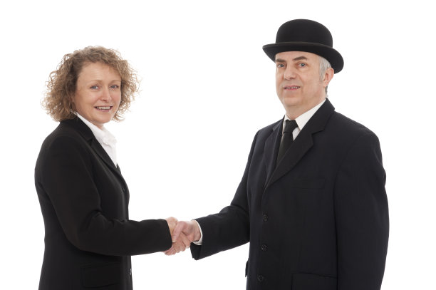 商人和女商人握手图片下载