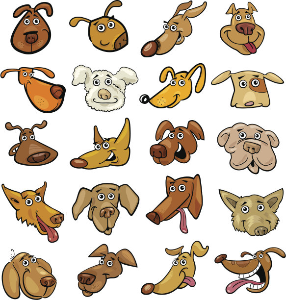 卡通滑稽狗头设置图片下载