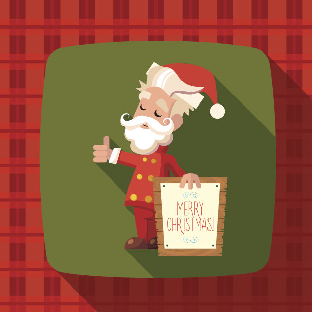 圣诞和新年卡通圣诞老人卡片图片下载