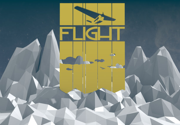 低多边形景观和老飞机图片下载