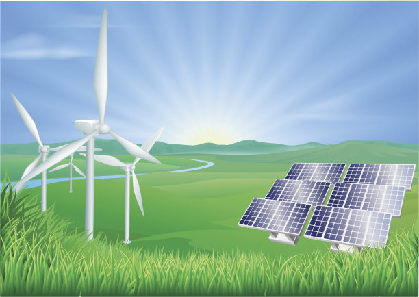 可再生能源的插图素材图片