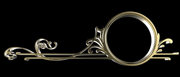 金色锻造花饰图片下载