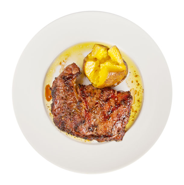 小牛排配烤土豆图片下载