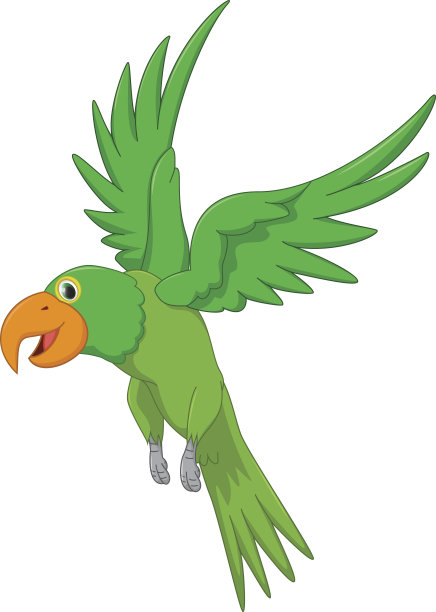 可爱的鹦鹉卡通飞行图片下载