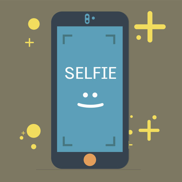 在移动相机上自拍，矢量，插图。图片下载