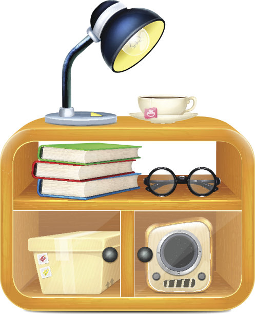 带有物品的壁柜图片下载