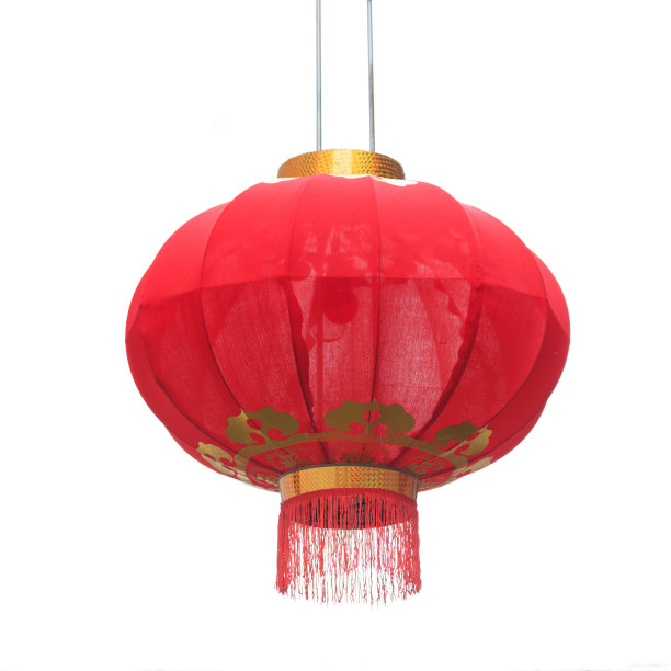 白色背景上的红色中国新年灯笼图片下载