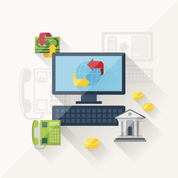 插图概念网上银行在平面设计风格。图片下载