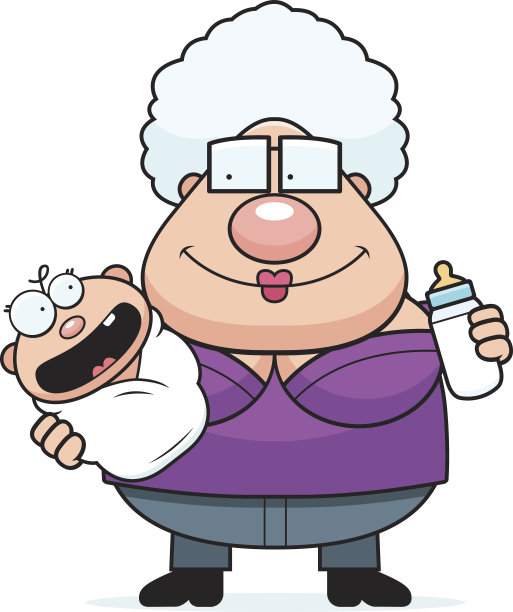 卡通奶奶喂宝宝图片下载