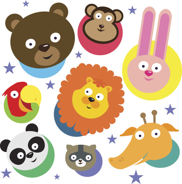 可爱的动物面孔图片下载