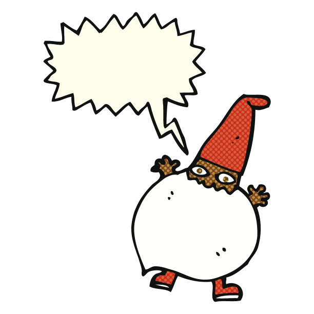 卡通小圣诞老人和讲话泡泡图片下载
