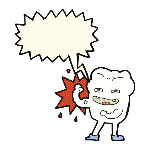 卡通强壮健康的牙齿与语音泡泡图片下载