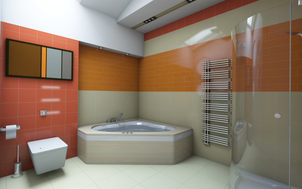 橙色的浴室图片下载