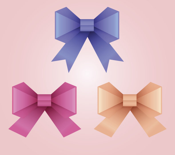 一套矢量插图的纸折纸弓图片下载