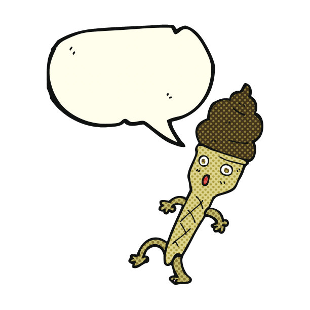 卡通冰淇淋与语音泡泡图片下载