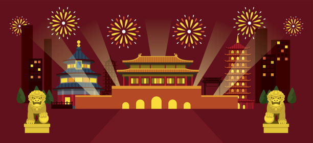 旅游中国城，夜景图片下载