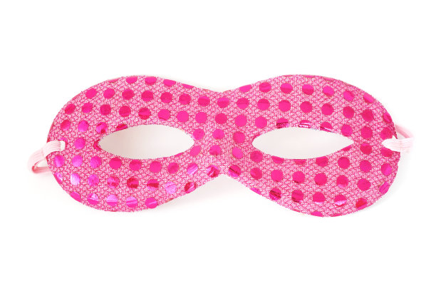 白色背景上闪亮的粉色面具图片下载