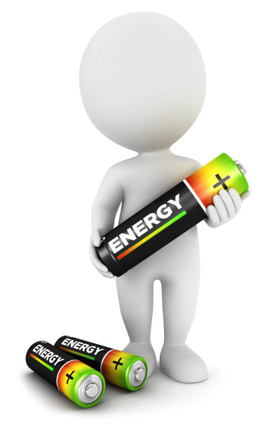 3d白人和电池图片下载