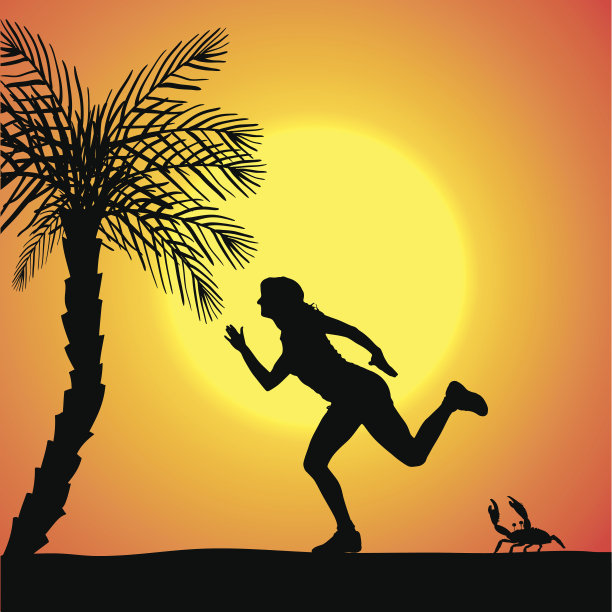 一个女人的矢量剪影。素材图片